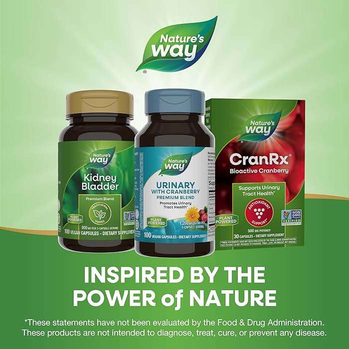 Nature's Way Urinary with Cranberry Premium Blend, Promotes Urinary Tract Health*, with Cranberry, Dandelion, Vegan, Non-GMO Project Verified, 100 Capsules (Packaging May Vary) - Image 7