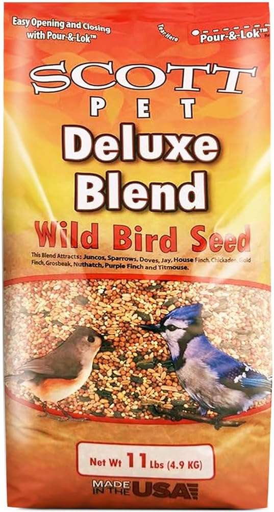 Scott Pet Wild Bird Seed, Deluxe Blend, 11 lbs Bag, No Dust, No Corn Mix, Feed, Great for All Feeder Types, Food for Outside Wild Birds - Image 1