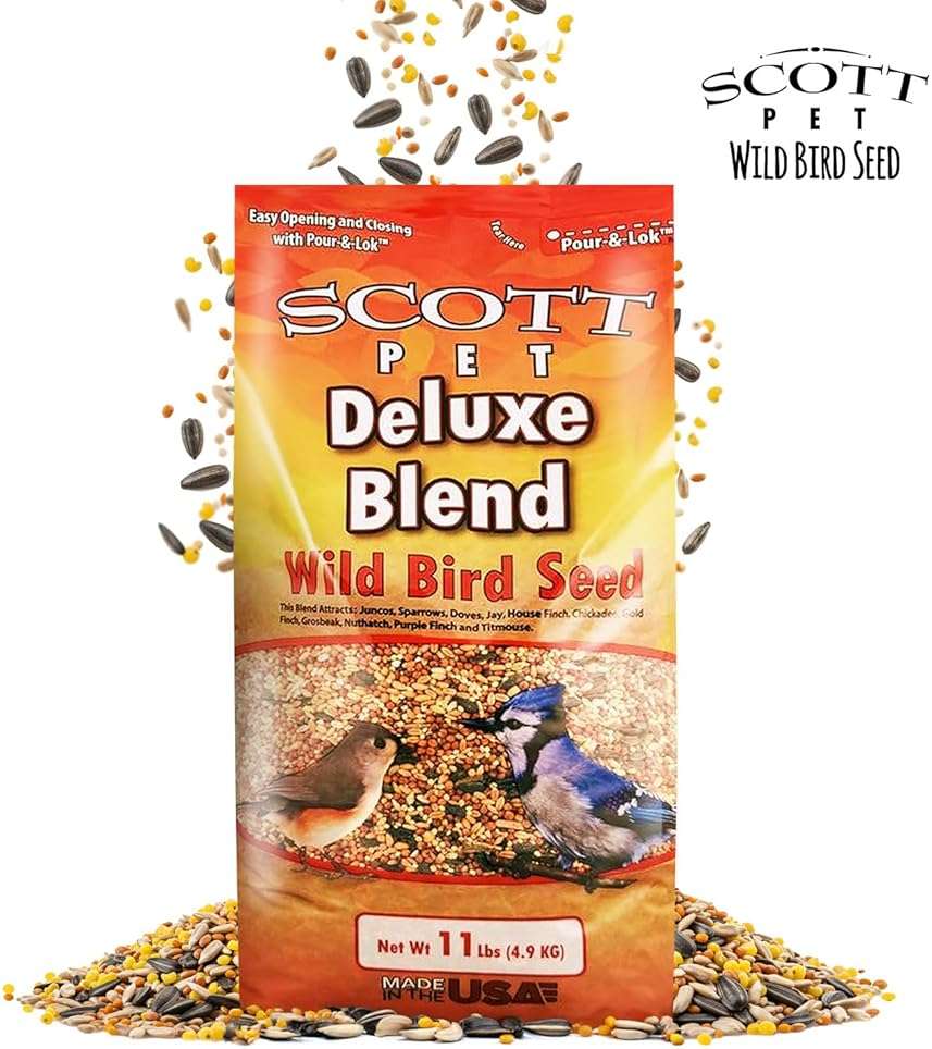 Scott Pet Wild Bird Seed, Deluxe Blend, 11 lbs Bag, No Dust, No Corn Mix, Feed, Great for All Feeder Types, Food for Outside Wild Birds - Image 6