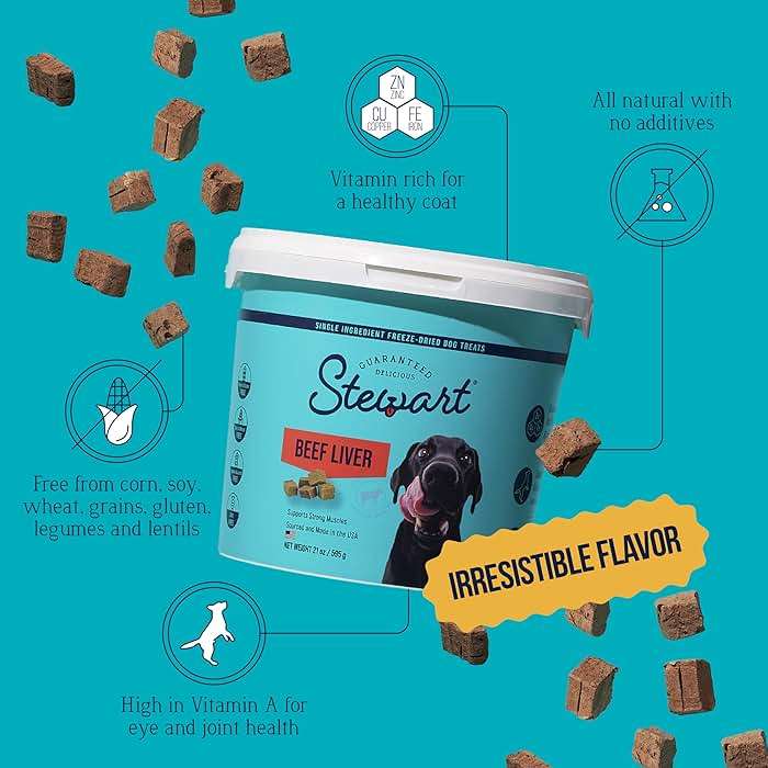 Stewart 100% Beef Liver Dog and Cat Treats | 21 oz Tub | ~475 Pieces | Freeze Dried Raw | 50% Protein | Single Ingredient | Grain Free Training Treats or Meal Topper - Image 5