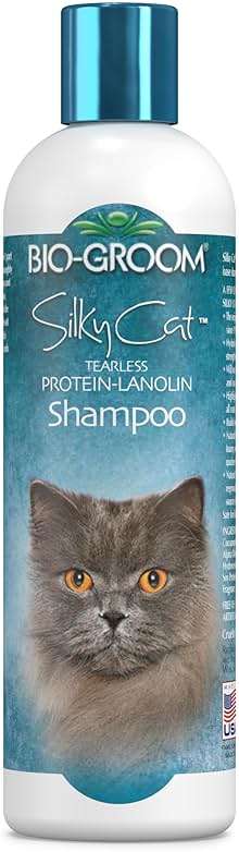 Bio-Groom Protein Lanolin Cat Shampoo - Tear-Free Pet Shampoo, Soy Protein, Tearless Cat Bathing Supplies, Residue-Free, Cruelty-Free, Product Made in USA - 8 fl oz 1-Pack - Image 1