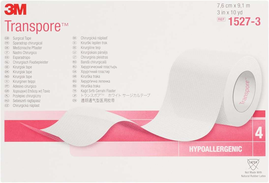 Transpore 3m Surgical Tape - Transparent, 3" Wide - 1 Roll - Image 3