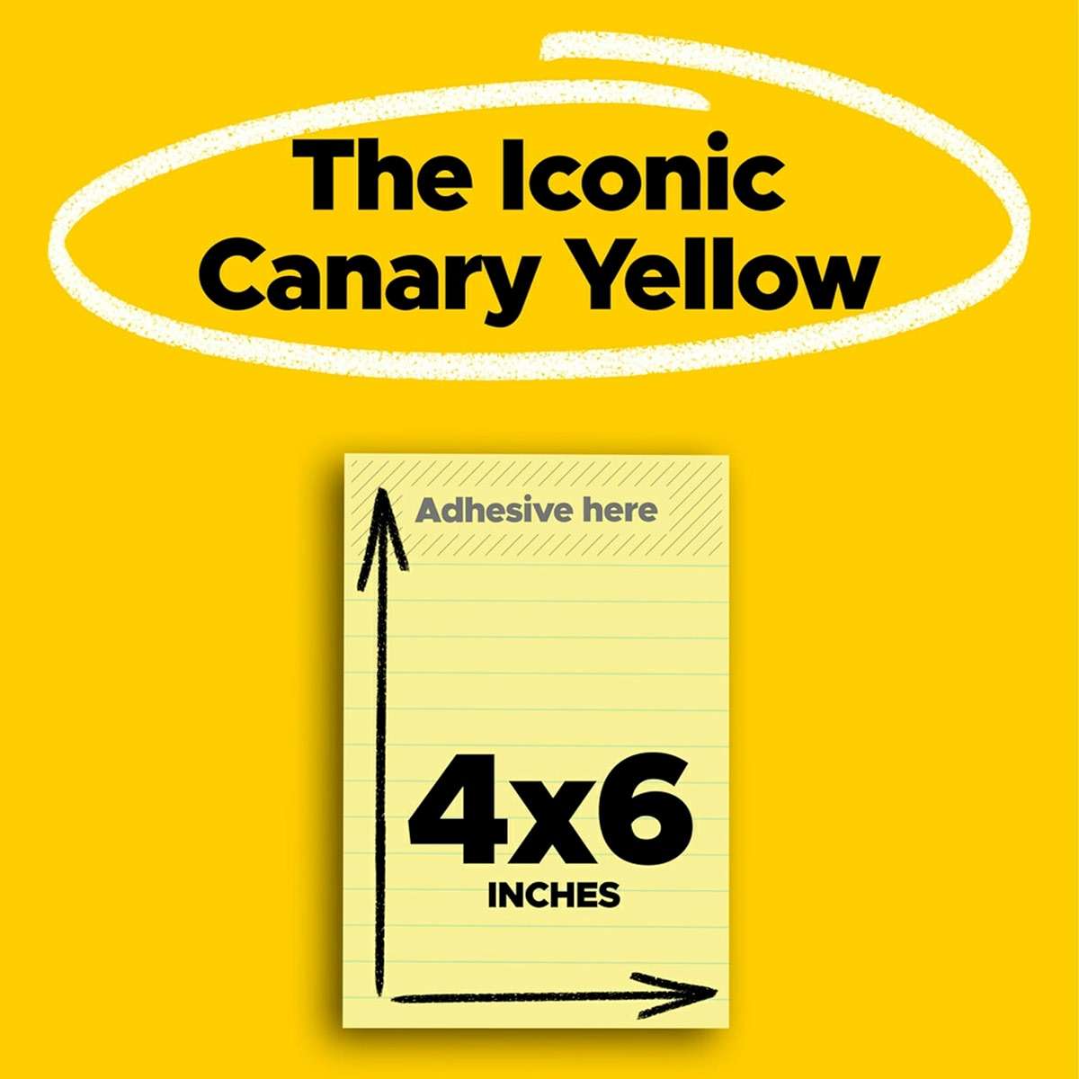 Post-it Super Sticky Lined Notes, 5 Sticky Note Pads, 4 x 6 in., School Supplies for Students, Ideal for Textbooks, Notebooks, Walls and Vertical Surfaces, Canary Yellow - Image 2