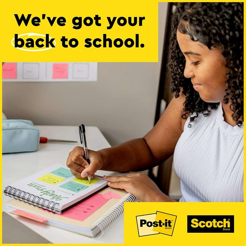 Post-it Super Sticky Lined Notes, 5 Sticky Note Pads, 4 x 6 in., School Supplies for Students, Ideal for Textbooks, Notebooks, Walls and Vertical Surfaces, Canary Yellow - Image 11