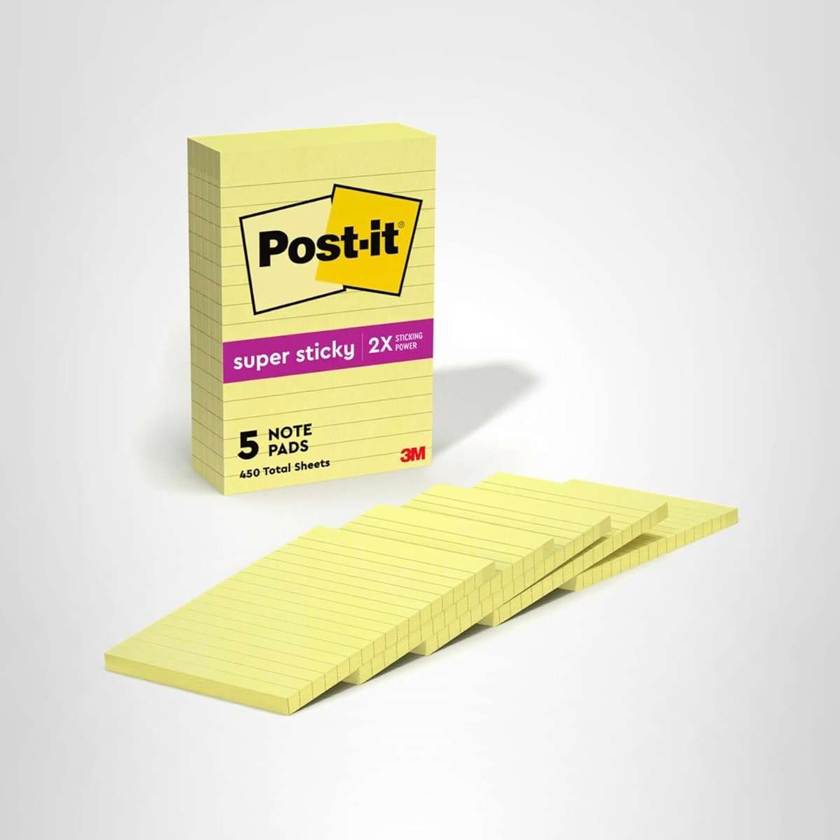 Post-it Super Sticky Lined Notes, 5 Sticky Note Pads, 4 x 6 in., School Supplies for Students, Ideal for Textbooks, Notebooks, Walls and Vertical Surfaces, Canary Yellow - Image 12