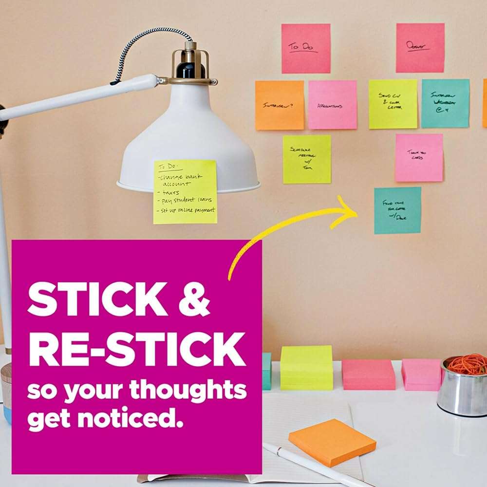 Post-it Super Sticky Lined Notes, 5 Sticky Note Pads, 4 x 6 in., School Supplies for Students, Ideal for Textbooks, Notebooks, Walls and Vertical Surfaces, Canary Yellow - Image 5