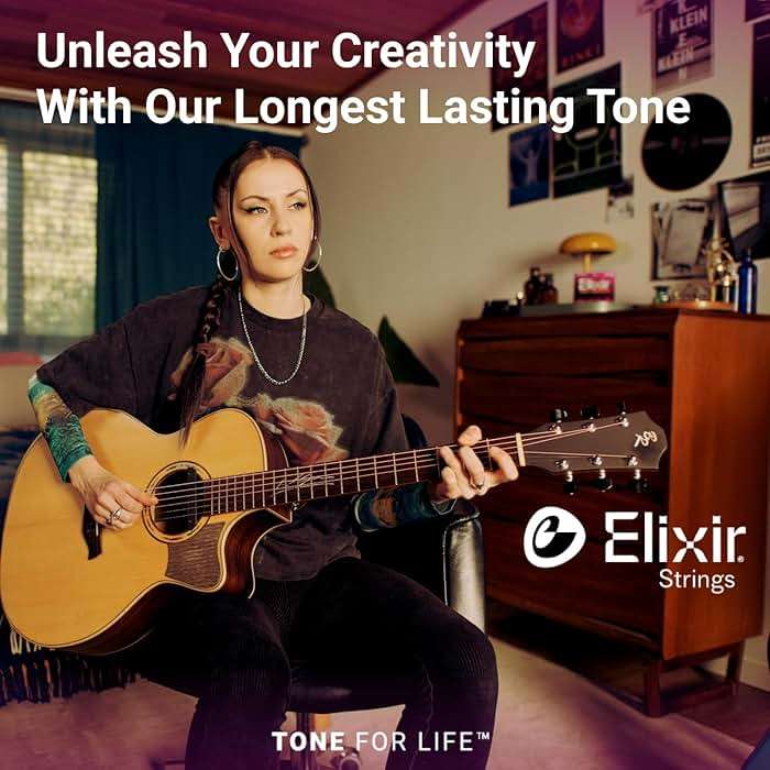Elixir Strings, Acoustic Guitar Strings, 80/20 Bronze with NANOWEB Technology, Longest-Lasting Bright and Focused Tone For Life with Comfortable Feel, 6 String Set, Light 12-53 - Image 6