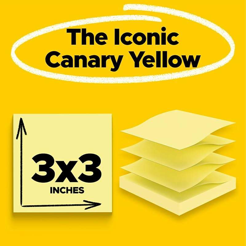 Post-it Dispenser Pop-up Notes, 3x3 in, 24 Pads, Canary Yellow, Clean Removal, Recyclable - Image 3