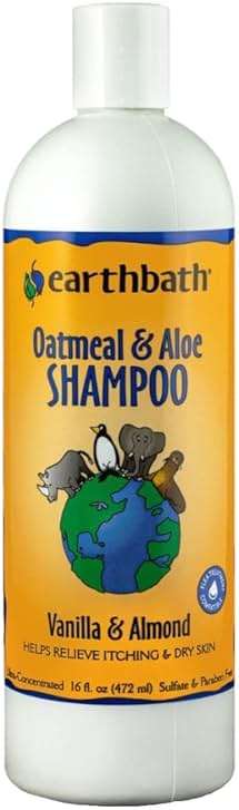 earthbath, Oatmeal & Aloe Dog Shampoo - Oatmeal Shampoo for Dogs, Itchy, Dry Skin Relief, Dog Wash, Made in USA, Cruelty Free Pet Shampoos - Vanilla & Almond, 16 Oz (1 Pack) - Image 1