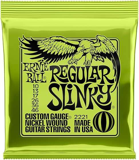 Ernie Ball Regular Slinky Nickel Wound Electric Guitar Strings, 10-46 Gauge (P02221) - Image 1