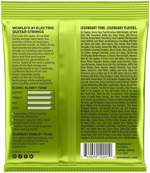 Ernie Ball Regular Slinky Nickel Wound Electric Guitar Strings, 10-46 Gauge (P02221) - Image 2