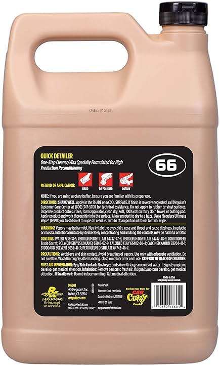 Meguiar's Professional Quik Detailer M6601 - Pro All in One that Removes Paint Defects, Adds Shine, and Protects Paint in One Step, 128 Oz, 1 Gal - Image 3