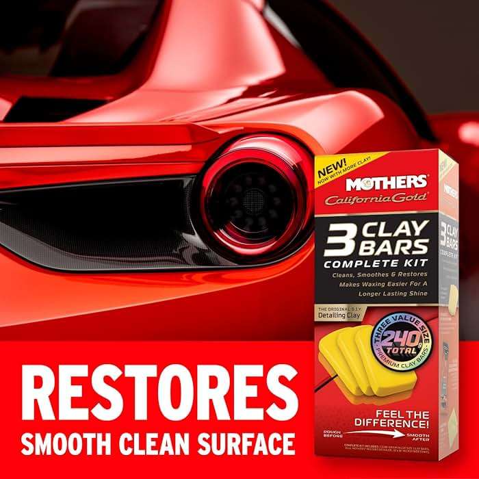 Mothers California Gold 3 Clay Bar Complete Kit, 3 80-gram Clay Bars + 16 oz. Instant Detailer + Microfiber Towel — Removes Contaminants, Restores Brilliance & Smoothness of Paint (07240) - Image 2