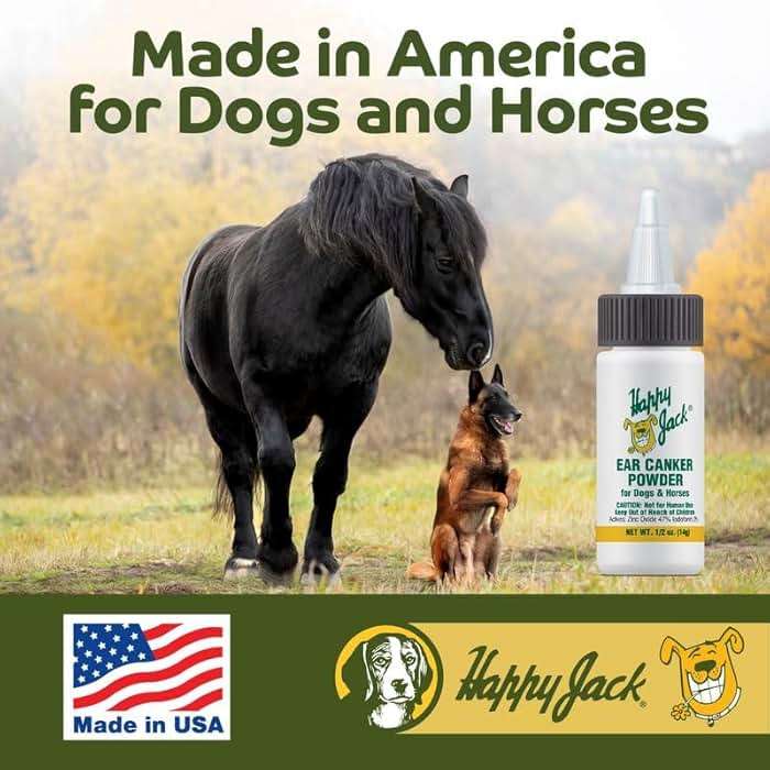 HAPPY JACK Ear Canker Powder (0.5 oz) Dog Ear Powder for Infections, Made in USA, Helps Allergies, Polyps, Overproduction of Wax - Image 5