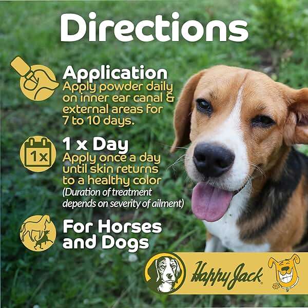 HAPPY JACK Ear Canker Powder (0.5 oz) Dog Ear Powder for Infections, Made in USA, Helps Allergies, Polyps, Overproduction of Wax - Image 6