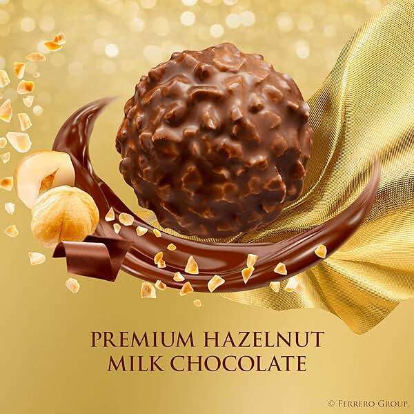 Ferrero Rocher Gourmet Hazelnut Milk Chocolate Gift Box, 16 Individually Wrapped Chocolates for Gifting, 7 oz - Image 4