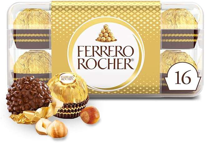 Ferrero Rocher Gourmet Hazelnut Milk Chocolate Gift Box, 16 Individually Wrapped Chocolates for Gifting, 7 oz - Image 5