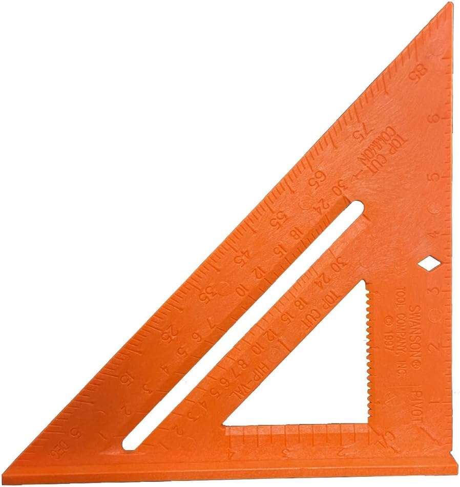 Swanson Tool Co T0118 8 inch Orange Composite Speedlite Speed Square Layout Tool, made of High Impact Polystyrene - Image 3