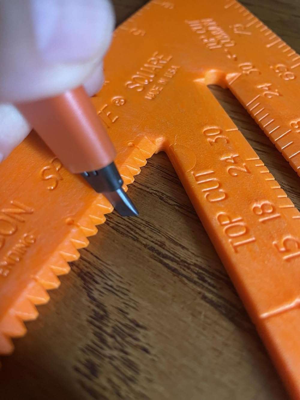 Swanson Tool Co T0118 8 inch Orange Composite Speedlite Speed Square Layout Tool, made of High Impact Polystyrene - Image 4
