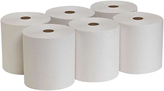 Pacific Blue Basic Recycled Paper Towel Rolls by GP PRO (Georgia-Pacific), White, 26601, 800 Feet Per Roll, 6 Rolls Per Case - Image 4