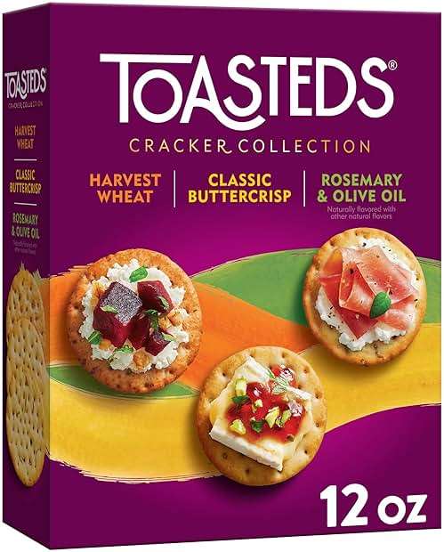 Toasteds Crackers, Cracker Collection, Lunch Snacks, Variety Pack, 12oz Box (1 Box) - Image 1