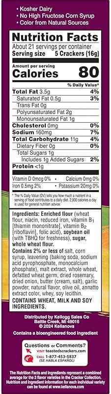 Toasteds Crackers, Cracker Collection, Lunch Snacks, Variety Pack, 12oz Box (1 Box) - Image 3