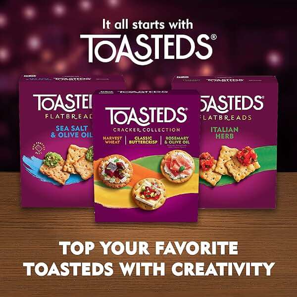 Toasteds Crackers, Cracker Collection, Lunch Snacks, Variety Pack, 12oz Box (1 Box) - Image 7