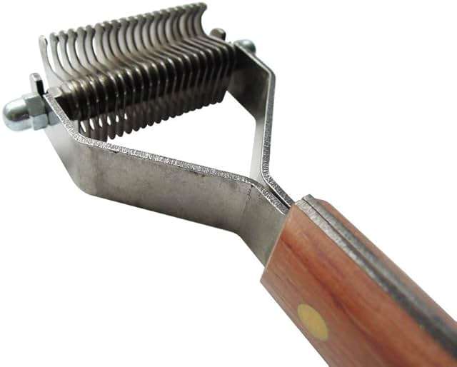 Mars Coat King Original Dematting Undercoat Grooming Rake Stripper Tool for Dogs and Cats, Stainless Steel with Wooden Handle, Made in Germany, 20-Blade - Image 2