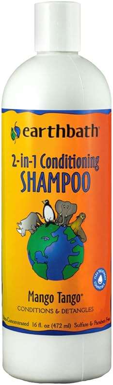 earthbath, Mango Tango 2-in-1 Conditioning Shampoo - Cruelty Free Dog Shampoo and Conditioner, Made in USA, Gentle Dog Conditioner, Best Puppy Shampoo & Puppy Supplies, Safe Dog Wash - 16 Oz (1 Pack) - Image 1