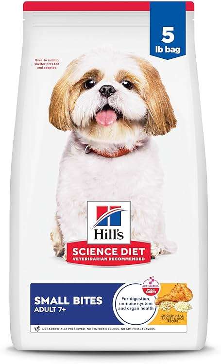 Hill's Science Diet Adult 7+ Small Bites Dry Dog Food, Chicken Meal, Barley, & Rice, 5 lb. Bag - Image 1