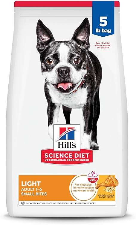 Hill's Science Diet Adult 1-6 Light Small Bites Dry Dog Food, Chicken Meal & Barley, 5 lb. Bag - Image 1