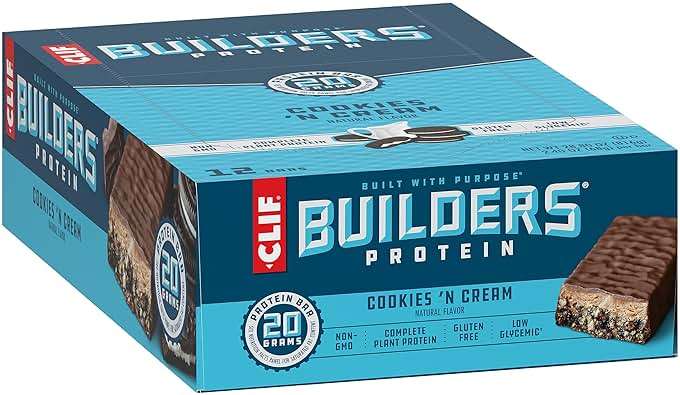CLIF BUILDERS Protein Bars - Cookies 'n Cream Flavor - 20g Plant Based Protein - Gluten Free - Non-GMO - Low Glycemic - No Artificial Sweeteners - 2.4 oz. (12 Pack) - Image 11