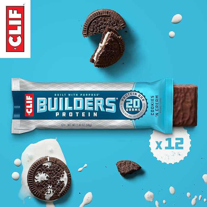 CLIF BUILDERS Protein Bars - Cookies 'n Cream Flavor - 20g Plant Based Protein - Gluten Free - Non-GMO - Low Glycemic - No Artificial Sweeteners - 2.4 oz. (12 Pack) - Image 3
