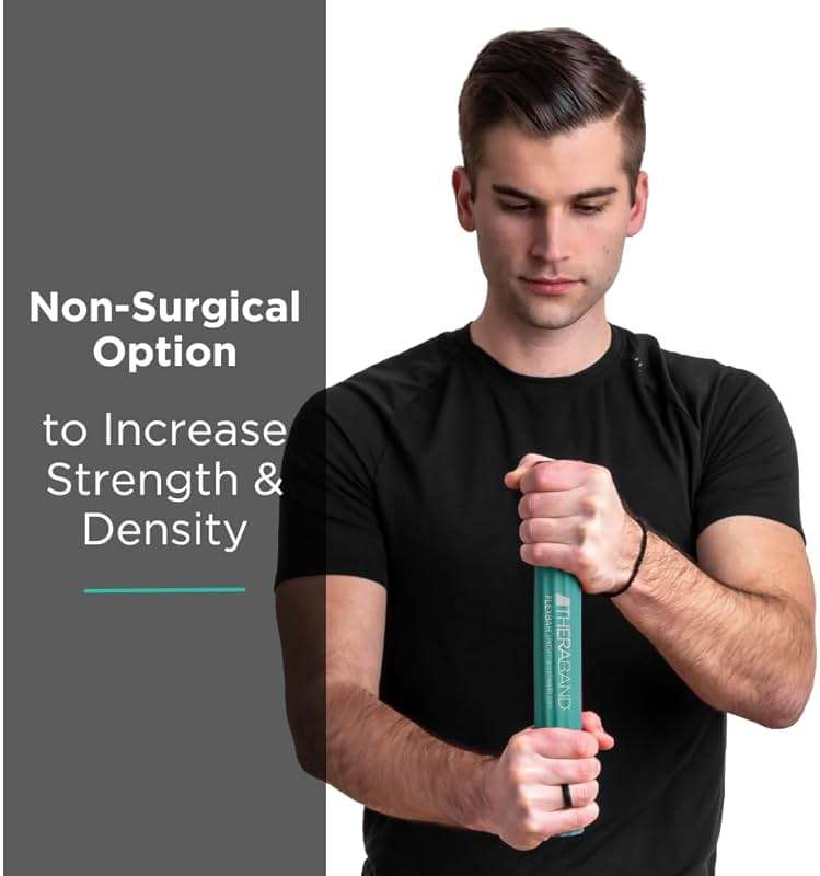 THERABAND FlexBar Resistance Bar, Medium, Green Flex Therapy Bar for Physical Therapy, Wrist & Forearm Exercise Equipment, Non Slip Grip, Compact Design - Image 5
