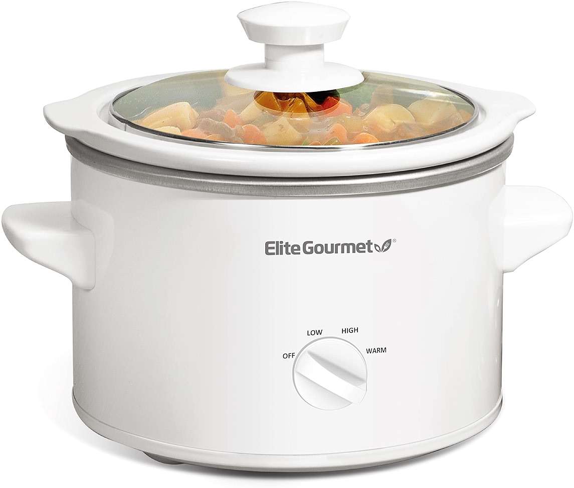 Elite Gourmet MST-250XW Electric Slow Cooker Ceramic Pot Adjustable Temp, Entrees, Sauces, Stews & Dips, Dishwasher Safe Glass Lid & Crock - Image 1