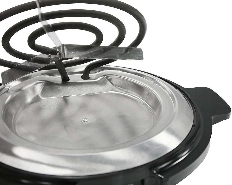 Elite Gourmet ESB-300X Single Countertop Coiled Burner, 1000 Watts Electric Hot Plate, Temperature Controls, Power Indicator Lights, Easy to Clean, Black - Image 5
