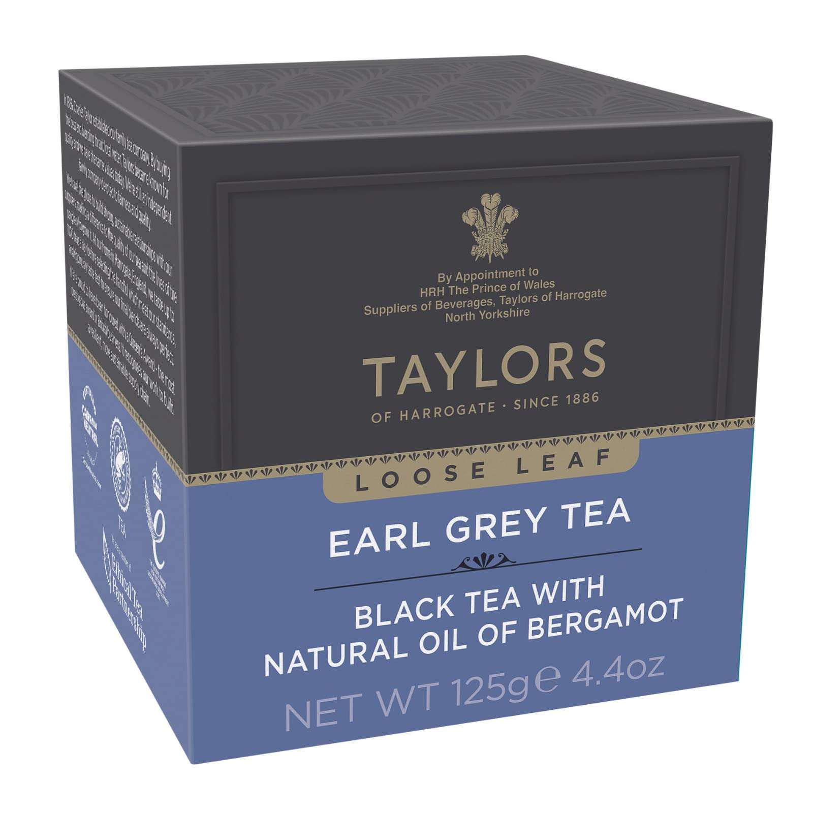 Taylors of Harrogate Earl Grey, Loose Leaf, 4.41 Ounce Carton (Pack of 1), Fragrant, Delicate & Light, Caffeinated, Premium Whole Leaf Tea - Image 1