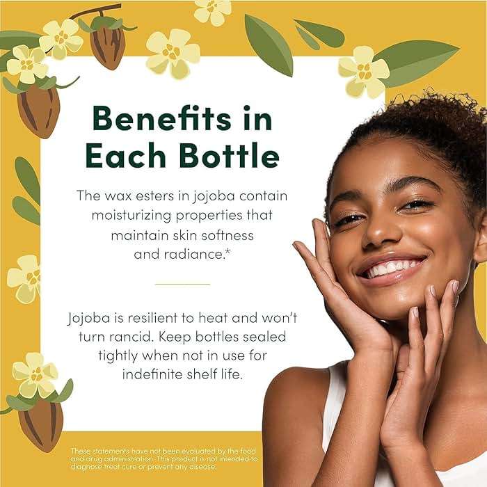 HobaCare Unrefined Jojoba Oil for Skin Care, Hair, Beard Conditioning, Scalp Massage - 100% Pure Carrier Oil for Perfume or Soap Making - Natural, Vegan, Hexane Free, Long Shelf Life (32 oz) - Image 4