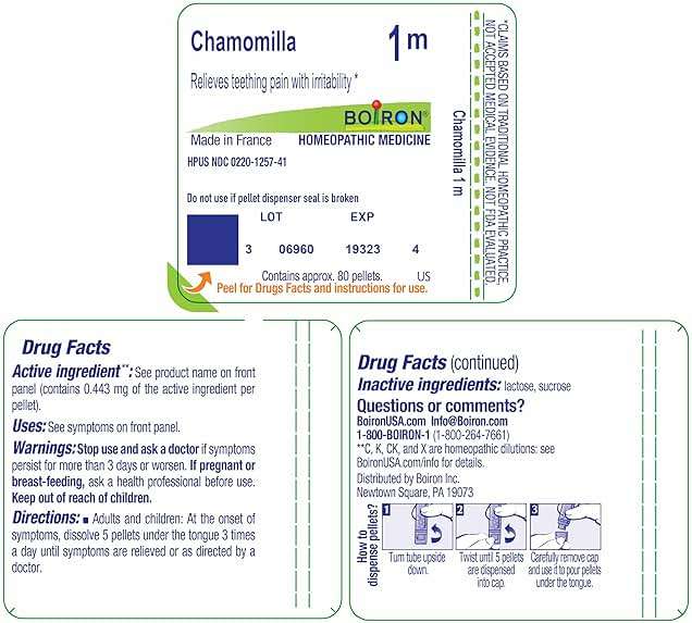 Boiron Chamomilla 1M for Irritability & Restlessness - 80 Pellets - Image 9