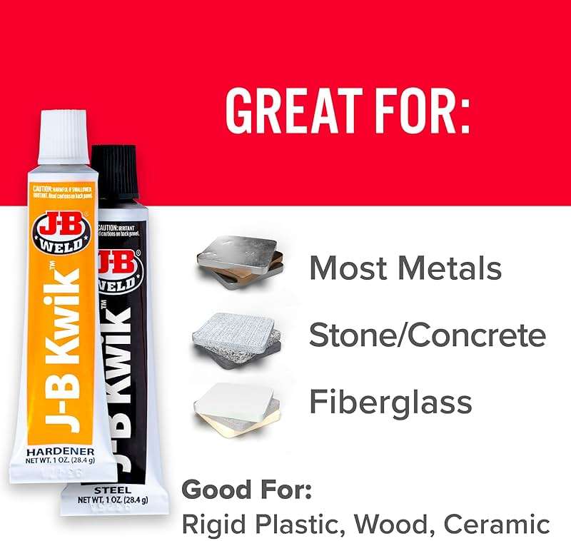 J-B Weld 8276 KwikWeld Quick Setting Steel Reinforced Epoxy - 2 oz. - Image 4