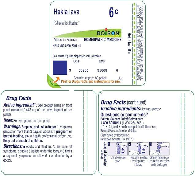 Boiron Hekla Lava 6C Homeopathic Medicine for Toothache - 80 Pellets - Image 9