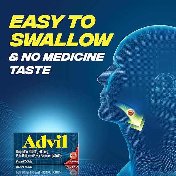 Advil Pain Reliever and Fever Reducer, Pain Relief Medicine with Ibuprofen 200mg for Headache, Backache, Menstrual Pain and Joint Pain Relief - 50x2 Coated Tablets - Image 5