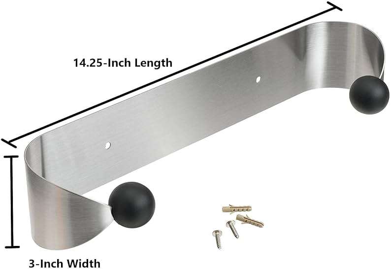 Prodyne Under Cabinet Paper Towel Holder, Silver and Black Small - Image 3