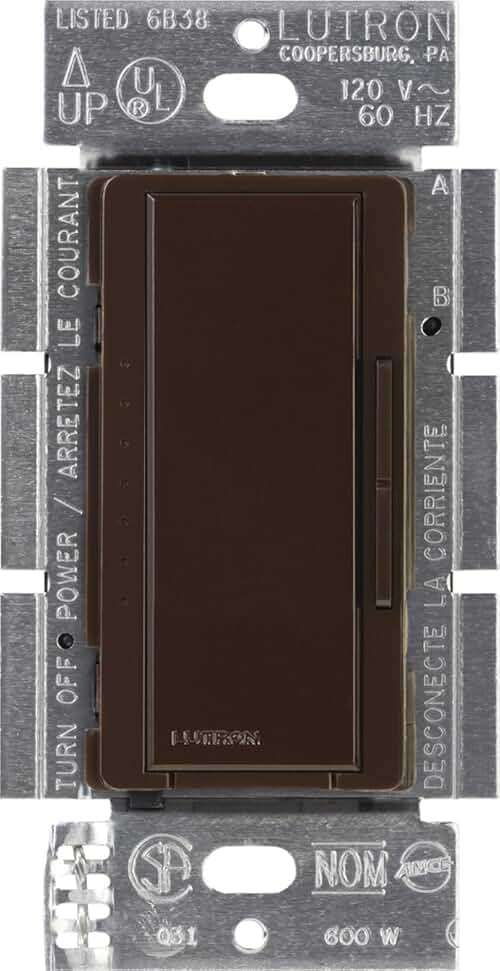 Lutron Maestro Dimmer Switch for Incandescent and Halogen, 1000-Watt, Single-Pole/Multi-Location, MA-1000-BR, Brown - Image 1
