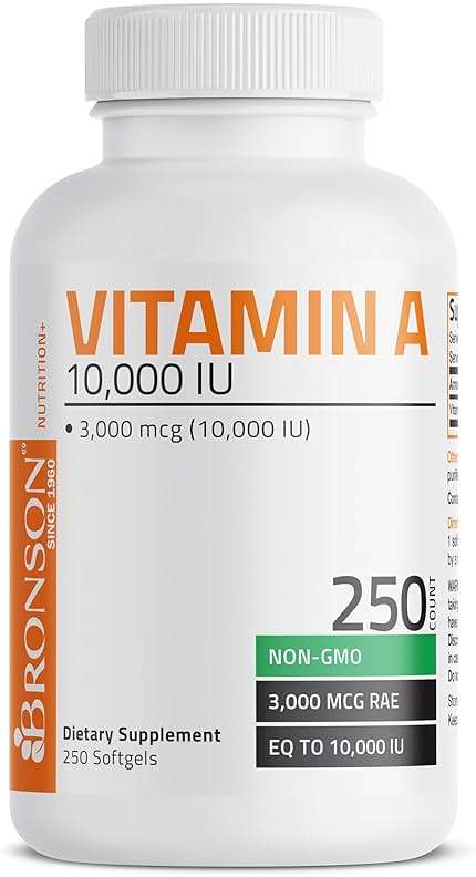 Bronson Vitamin A 10,000 IU Premium Non-GMO Formula Supports Healthy Vision & Immune System and Healthy Growth & Reproduction, 250 Softgels - Image 4