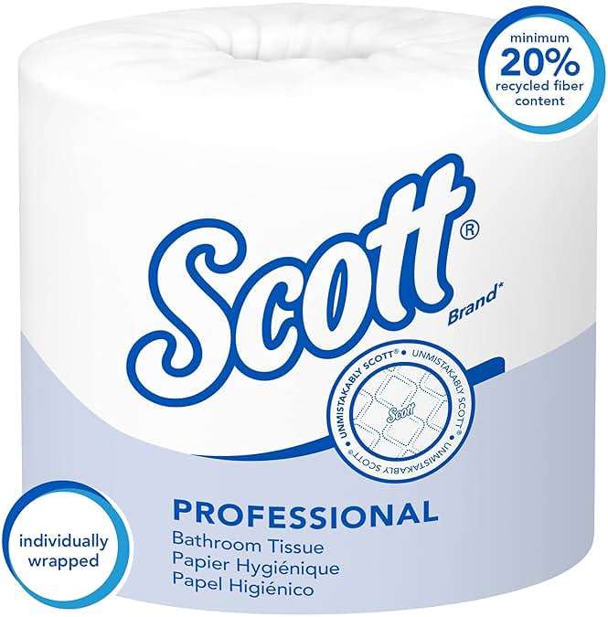 Scott Professional Standard Roll Toilet Paper, Bulk (05102), White, Individually Wrapped (80 Rolls of 1,210 Sheets, 96,800 Sheet Total) - Image 3