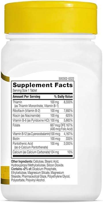 21st Century B-100 Complex Prolonged Release Tablets, 60 Count (Pack of 1), High Potency Vitamin B Complex for Nervous System, Energy Support, Includes Vitamin B1, B2, B6, Biotin & Calcium - Image 7