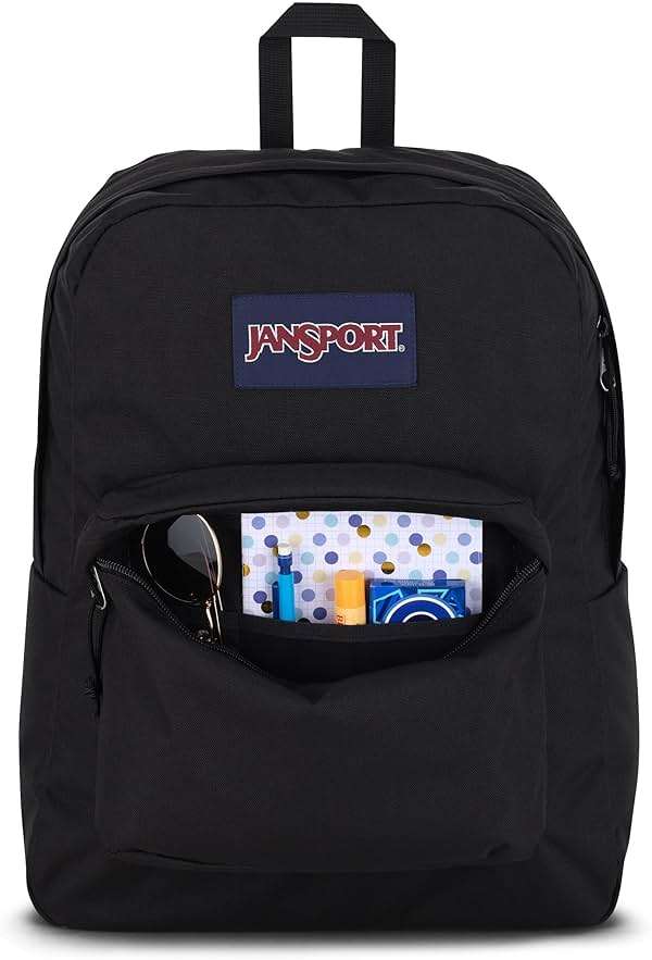 JanSport SuperBreak One Backpacks - Durable, Lightweight Bookbag with 1 Main Compartment, Front Utility Pocket with Built-in Organizer - Premium Backpack, Black - Image 3