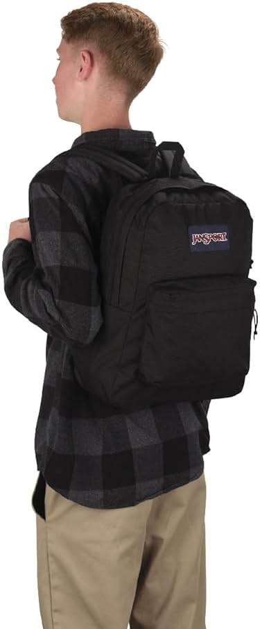 JanSport SuperBreak One Backpacks - Durable, Lightweight Bookbag with 1 Main Compartment, Front Utility Pocket with Built-in Organizer - Premium Backpack, Black - Image 4