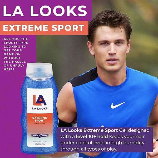 LA Looks Styling Hair Gel - Extreme Sport - 20 Oz - Hold for High Performance Activity - Image 2